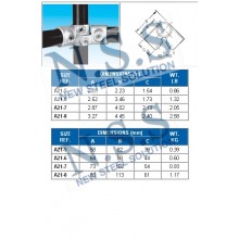 25NB PIPE FITTING-8YY ADJUSTABLE SIDE OUTLET TEE GALVANISED STEEL CLAMP